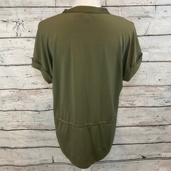 CALVIN KLEIN Olive Green Blouse- Small - Picture 3 of 3